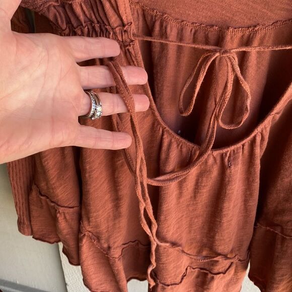 NWT - Free People It's Always Been You Long Sleeve Top Tunic in Rust Size: XS - Picture 7 of 11